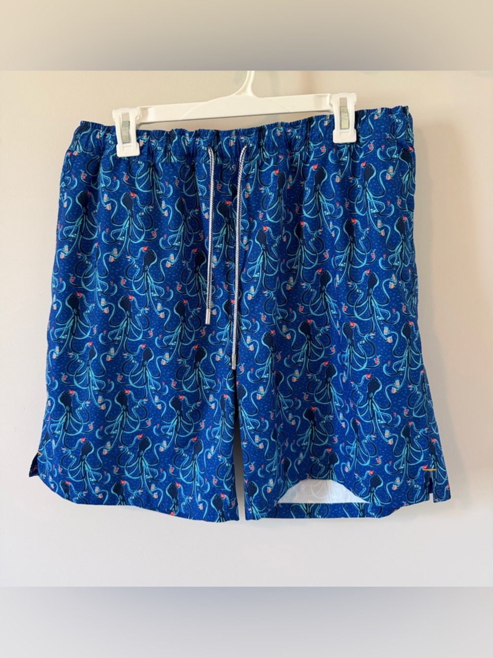 Peter Millar Seaside Swim Trunks Octopus Blue Men’s XL Mesh Liner 7”